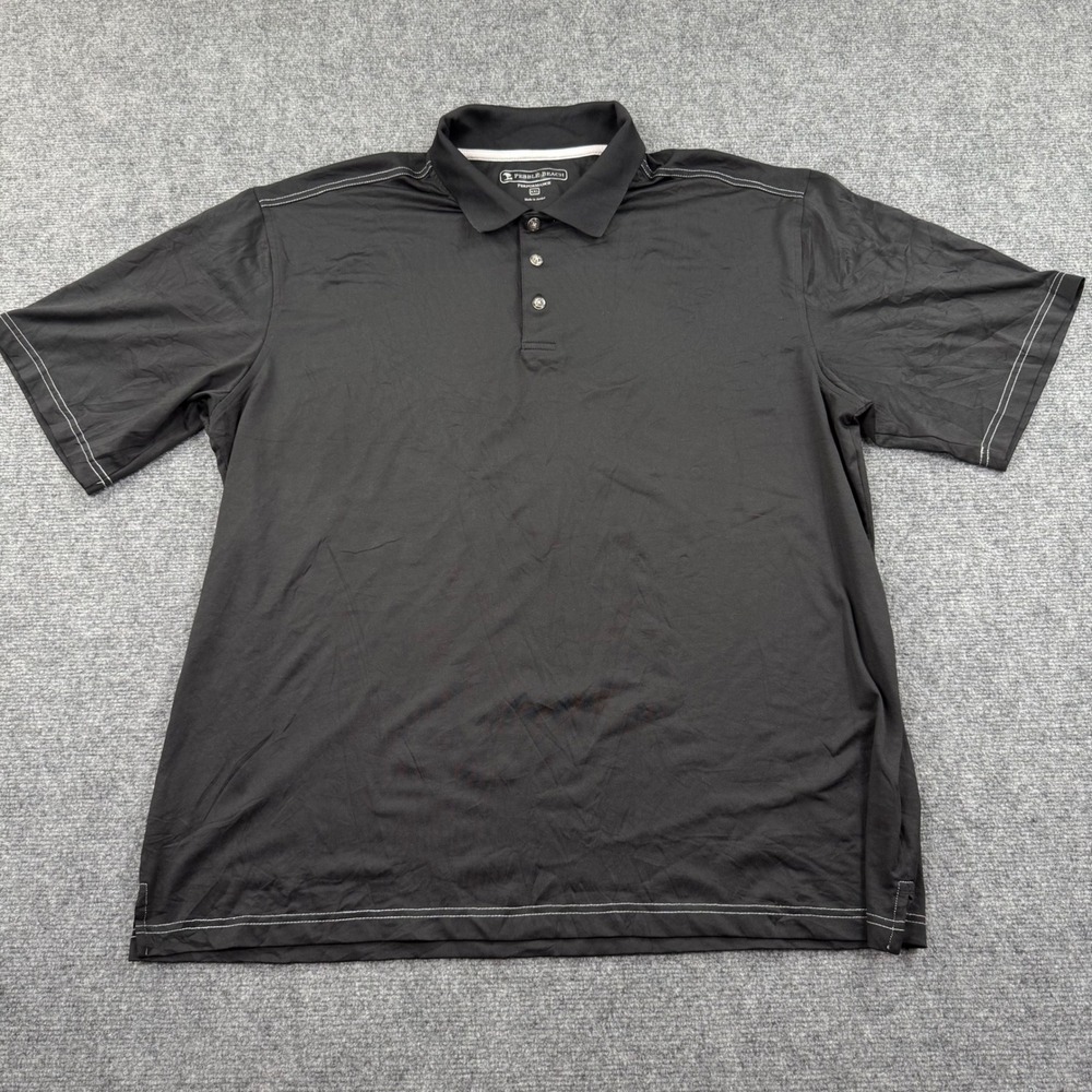 Pebble Beach Polo Shirt XXL Black Contrast Stitch Performance Mens